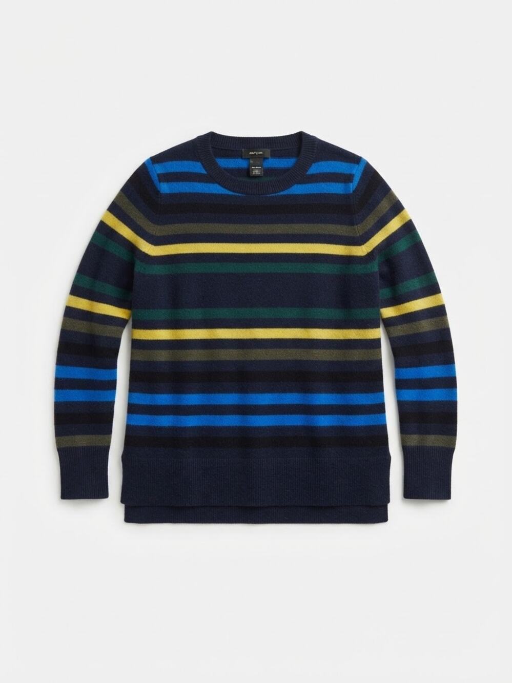 Halogen 100% Cashmere Striped Sweater Multicolored Crewneck Size S Preppy Casual